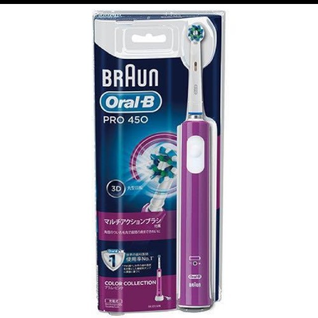 ブラウン オーラルB 電動歯ブラシ PRO450 プラムピンク BRAUN Or