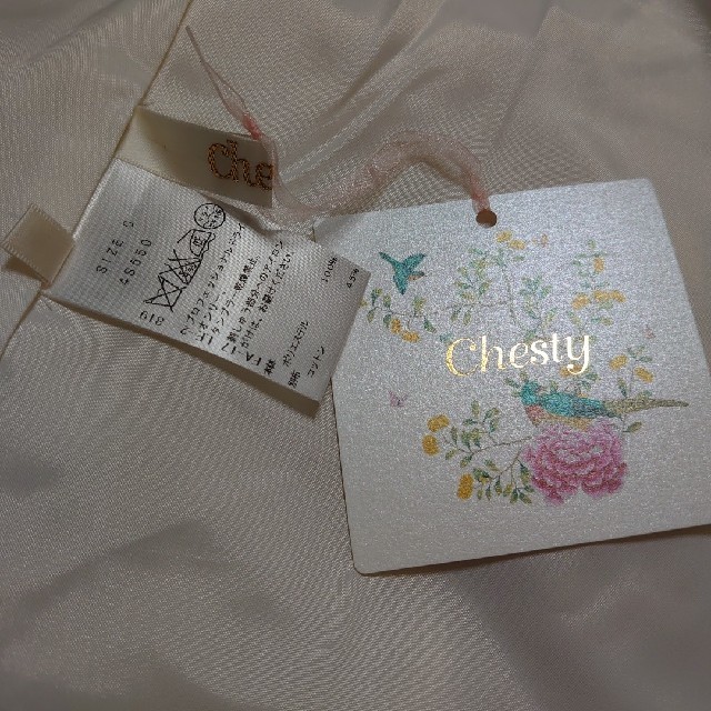 Chesty(チェスティ)の新品未使用タグ付チェスティ　花柄刺繍の素敵なフラワーミニワンピース サイズ0 白 レディースのワンピース(ミニワンピース)の商品写真