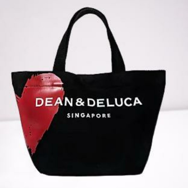 新品【DEAN ＆ DELUCA】限定♥️ハートペイントのトートバッグ 黒