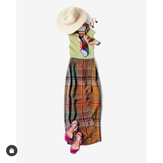 Demi-Luxe BEAMS(デミルクスビームス)の【新品】CINOH / 別注 チェック ラップスカート　チノ  レディースのスカート(ロングスカート)の商品写真
