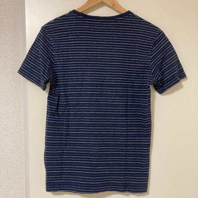 GU(ジーユー)の【はなろ様専用】GU ボーダーTシャツ　ネイビー　S メンズのトップス(Tシャツ/カットソー(半袖/袖なし))の商品写真