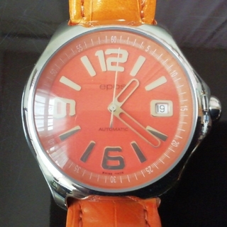 エポス(EPOS)のepos　3326OL ビッグフェイス 自動巻　オレンジ(腕時計(アナログ))