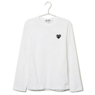 コムデギャルソン(COMME des GARCONS)のコムデギャルソン PLAY ロンT 白T ロゴ Sサイズ(Tシャツ/カットソー(七分/長袖))