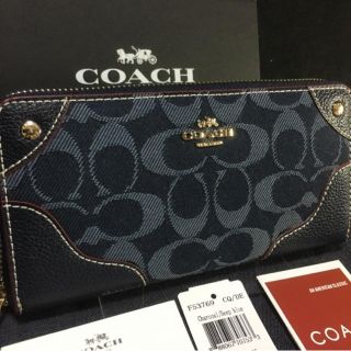 コーチ(COACH)のプレゼントにも❤️新品コーチ正規品 デニム ラウンドファスナー長財布(財布)