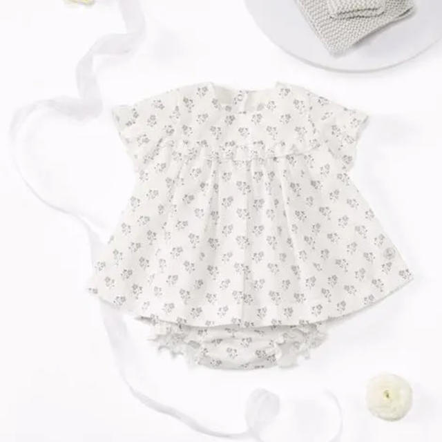 PETIT BATEAU(プチバトー)のプチバトー　プリントワンピース　ブルマセット　12M キッズ/ベビー/マタニティのベビー服(~85cm)(ワンピース)の商品写真