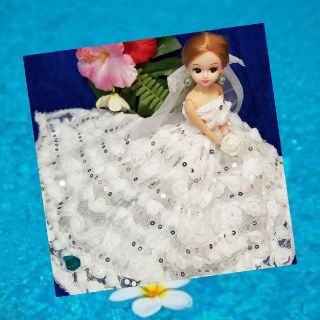 【サマーウェディング☆①】リカちゃんドレス★ベール&薔薇&ピアス付き♡(その他)