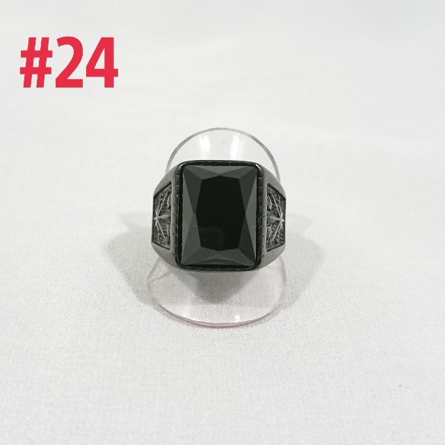 ブラックストーン印台 リング#24 メンズのアクセサリー(リング(指輪))の商品写真