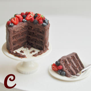 Cベリーチョコレートケーキのセット(ミニチュア)