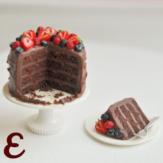 Eベリーチョコレートケーキのセット(ミニチュア)