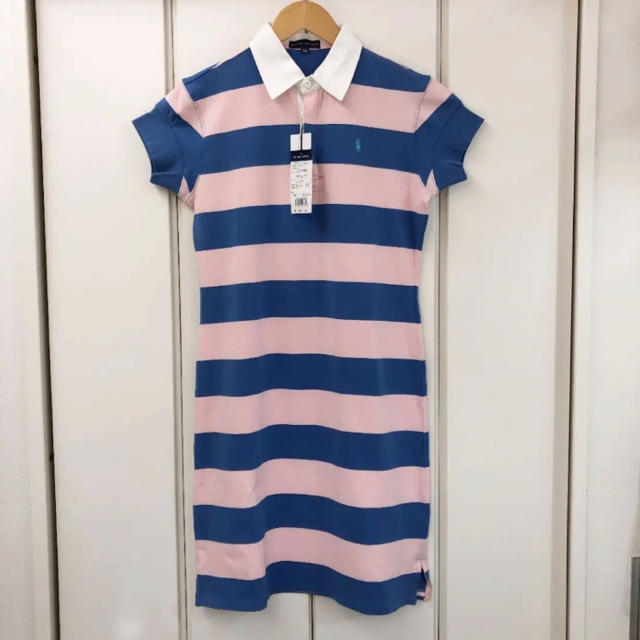 Ralph Lauren(ラルフローレン)の新品！シミ有り RALPH LAUREN ボーダー ワンピース(160) キッズ/ベビー/マタニティのキッズ服女の子用(90cm~)(ワンピース)の商品写真