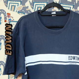 エドウィン(EDWIN)のエドウィン EDWIN 紺 Tシャツ ロゴ 大きめサイズ(Tシャツ/カットソー(半袖/袖なし))
