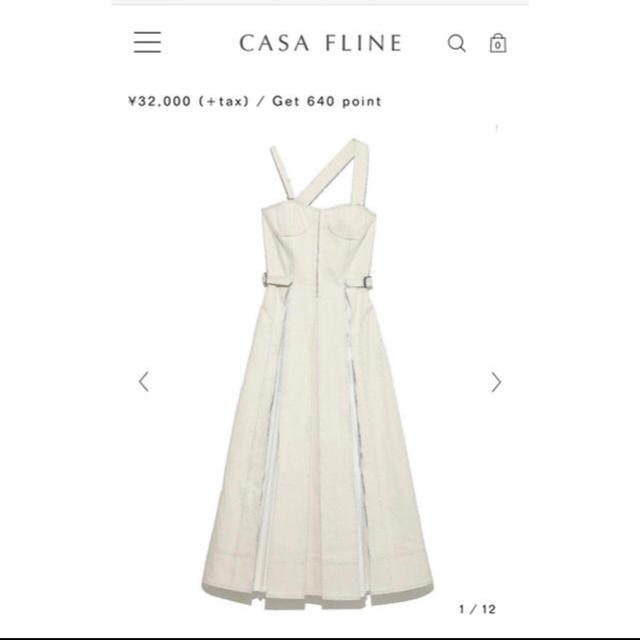 casa fline フロントホックプリーツワンピースレディース