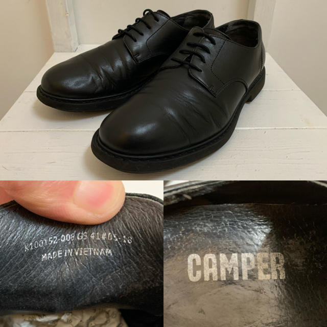 CAMPER(カンペール)のCAMPER VINTAGE カンペール Neuman レザーシューズ ブラック メンズの靴/シューズ(ドレス/ビジネス)の商品写真