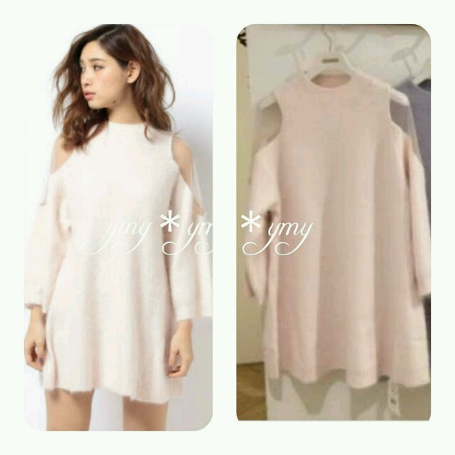 SNIDEL - 新品♡アンゴラ肩チュールニットワンピースの通販 by SNIDEL - 新品♡アンゴラ肩チュールニットワンピースの通販 by