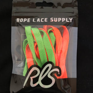 ナイキ(NIKE)の新品Off-White Rope Lace Supply オレンジ×グリーン平紐(スニーカー)