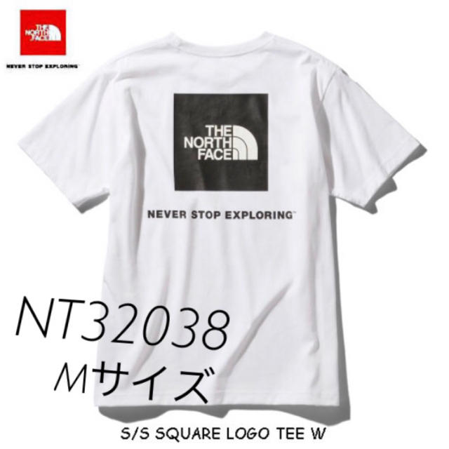ノースフェイス スリーブスクエアロゴTシャツ NT32038 ホワイト Mサイズ