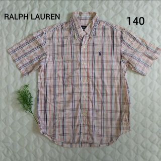 ラルフローレン(Ralph Lauren)のRALPH LAUREN ラルフローレン オレンジ系チェック柄シャツ 140㎝(Tシャツ/カットソー)