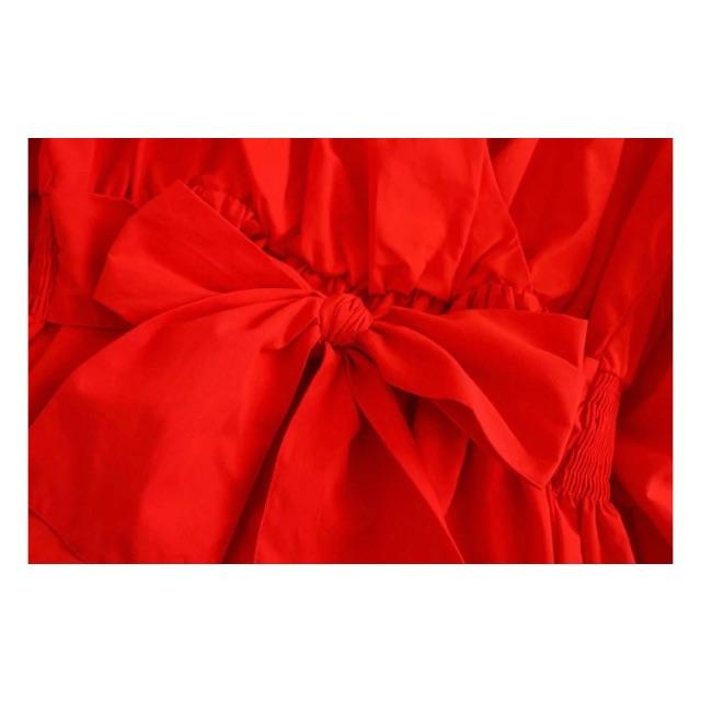 ZARA(ザラ)の1885＊S/S red ボリューム 袖 ブラウス レディースのトップス(シャツ/ブラウス(半袖/袖なし))の商品写真