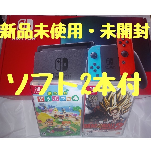 任天堂ソフト2本付Nintendo Switch本体新品あつまれどうぶつの森スイッチ