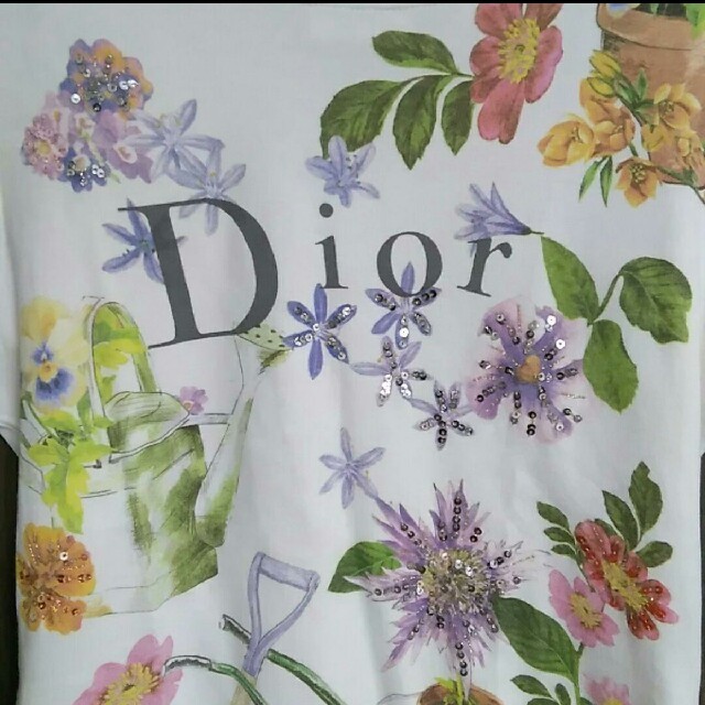 Christian Dior(クリスチャンディオール)のMm♥様専用　花柄　Tシャツ　　サイズS    送料無料 レディースのトップス(Tシャツ(半袖/袖なし))の商品写真