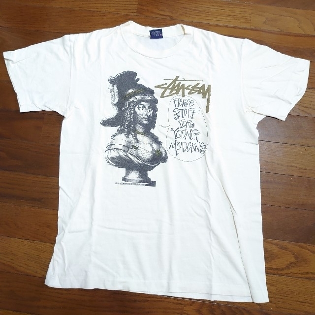 90s オールド STUSSY 紺タグ Tシャツ ベースボール カレッジ風ロゴ