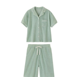 ジーユー(GU)のLサイズ　GU　SABON　パイルパジャマ　半袖　ミント(パジャマ)