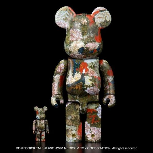 ベアブリック 伊藤若冲 BE@RBRICK 牡丹小禽図 100% & 400% 1