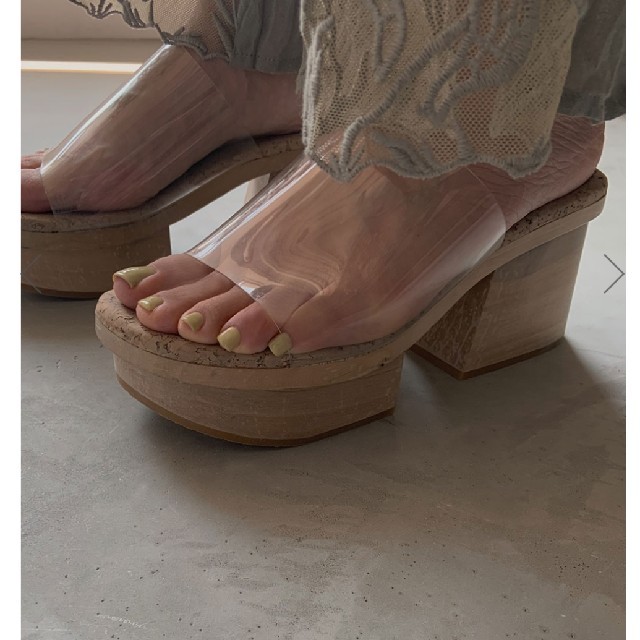 サンダルMEDI CLEAR GETA WOOD SANDAL クリアサンダル