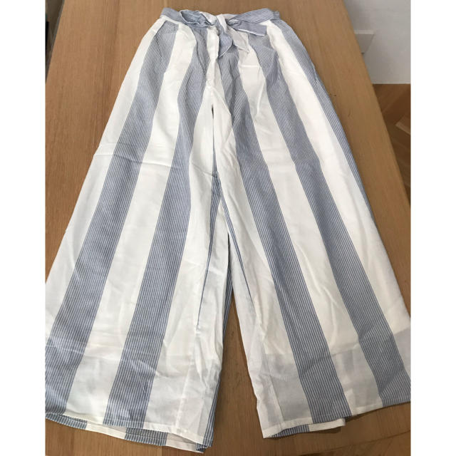 AZUL by moussy(アズールバイマウジー)のAZUL BY MOUSSY BIG STRIPE PANTS ブルー レディースのパンツ(カジュアルパンツ)の商品写真