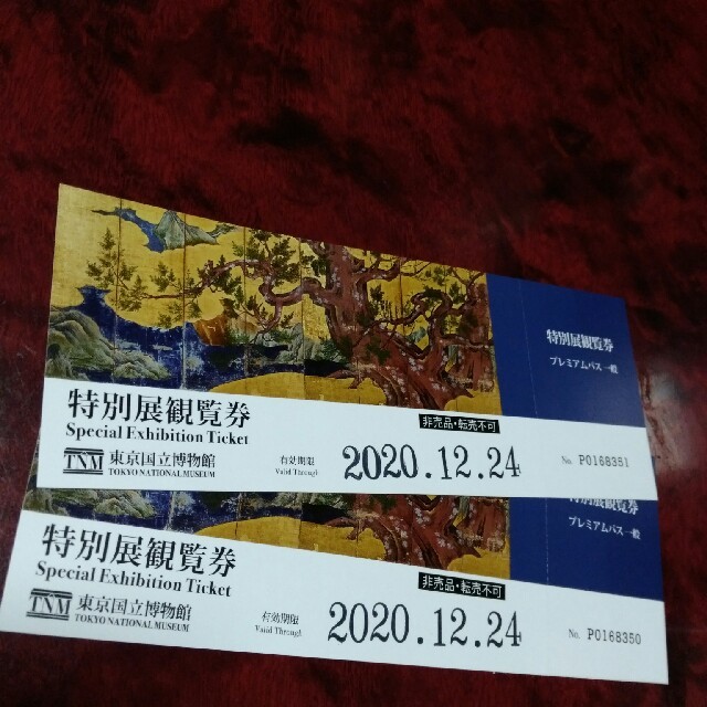 東京国立博物館特別展観覧券ペア チケットの施設利用券(美術館/博物館)の商品写真