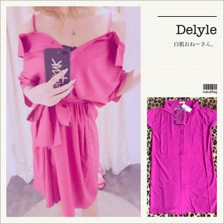 デイライルノアール(Delyle NOIR)のDelyle♡リボンベルト付半袖オフショルダーシャツワンピ(ミニワンピース)