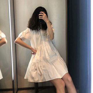 ザラ(ZARA)のフレアワンピース  フロントボタン ワンピース シャツワンピース ZARA GU(ミニワンピース)