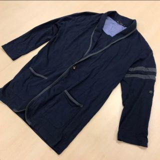 メンズメルローズ(MEN'S MELROSE)のメルローズ パイピングジャケット風　7分丈　春夏マリンカーディガン(カーディガン)