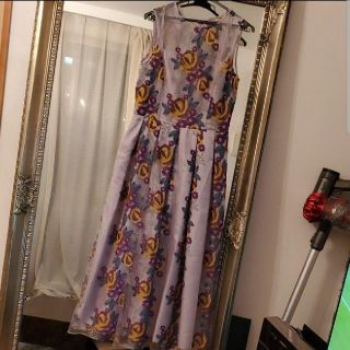 新品 18AW グレースコンチネンタル チュールフラワー刺繍ワンピース ドレス