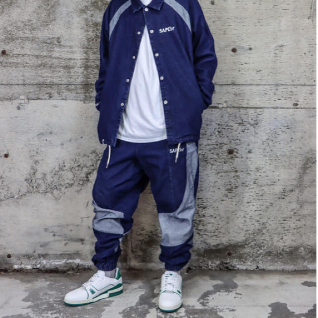 SAPEur サプール sapeurデニム トラックパンツ XL www.tirzasbullis.lv