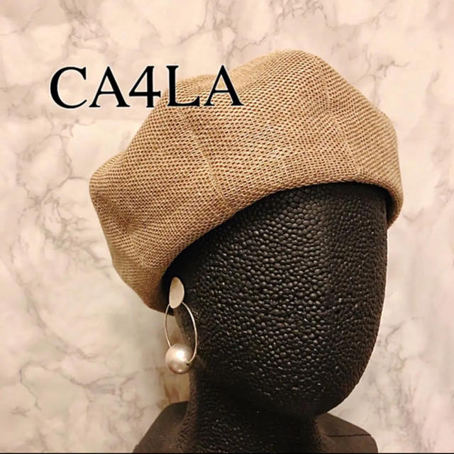 CA4LA(カシラ)の美品 CA4LA カシラ リネン 麻 ベレー帽 ベージュ 夏 キャスケット レディースの帽子(ハンチング/ベレー帽)の商品写真