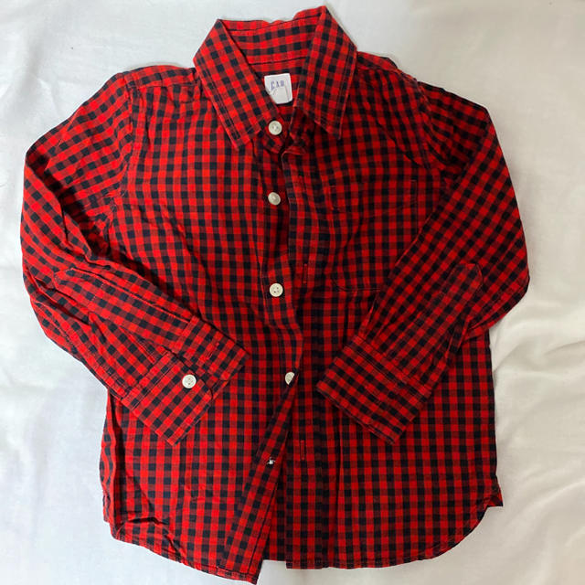 GAP(ギャップ)のチェックシャツ キッズ/ベビー/マタニティのキッズ服女の子用(90cm~)(Tシャツ/カットソー)の商品写真