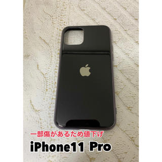 【傷あり】Appleロゴ付き　iPhone11Proケース　黒(iPhoneケース)