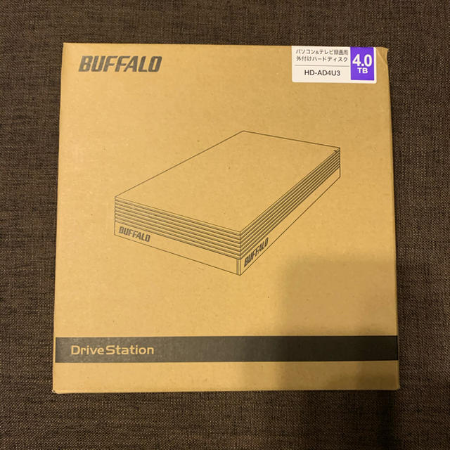 Buffalo(バッファロー)のBUFFALO 外付けHDD 4.0TB HD-AD4U3 スマホ/家電/カメラのPC/タブレット(PC周辺機器)の商品写真