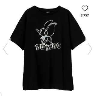 ジーユー(GU)のGU　ディズニーコラボ　ダンボ　Tシャツ　チュニック(Tシャツ(半袖/袖なし))