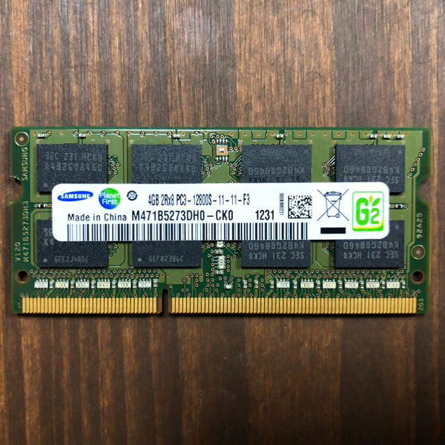 SAMSUNG(サムスン)のSAMSUNG メモリ8GB(4GB×2) PC3-12800S　DDR3 スマホ/家電/カメラのPC/タブレット(PCパーツ)の商品写真