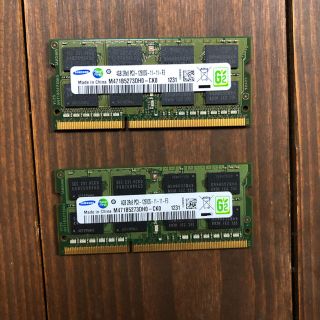 サムスン(SAMSUNG)のSAMSUNG メモリ8GB(4GB×2) PC3-12800S　DDR3(PCパーツ)