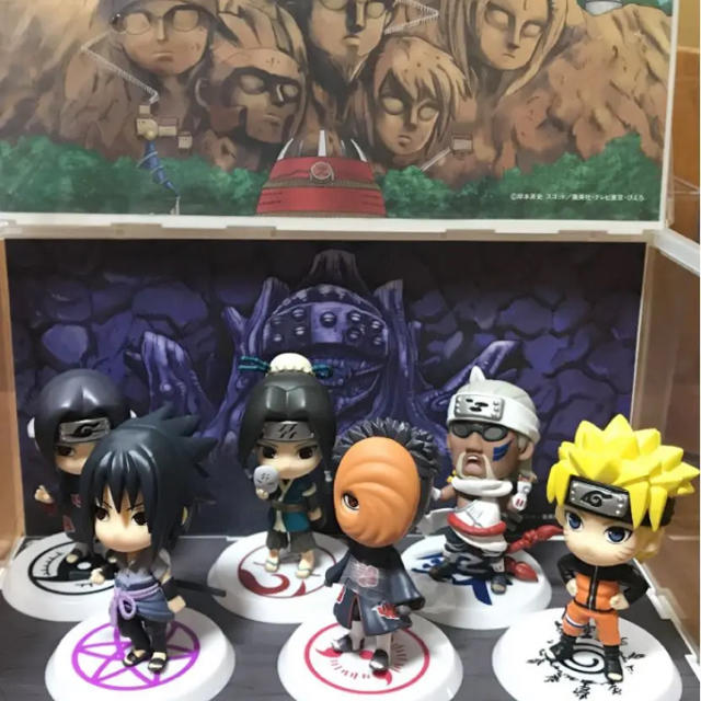 ☆ナルト一番くじ☆ NARUTO D賞・F賞 ちびきゅんキャラ 台座セット