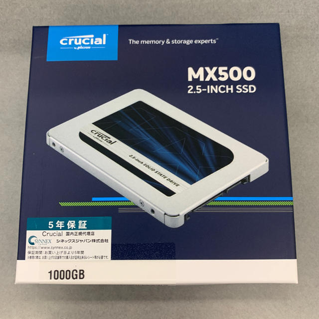 スマホ/家電/カメラCrucial SSD  MX500 1.0TB CT1000MX500SSD1