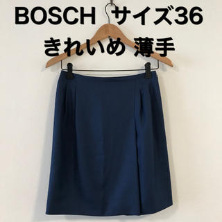 ボッシュ(BOSCH)のBOSCH ボッシュ シンプルきれいめ♡ 薄手 スカート 36 ネイビー(ひざ丈スカート)