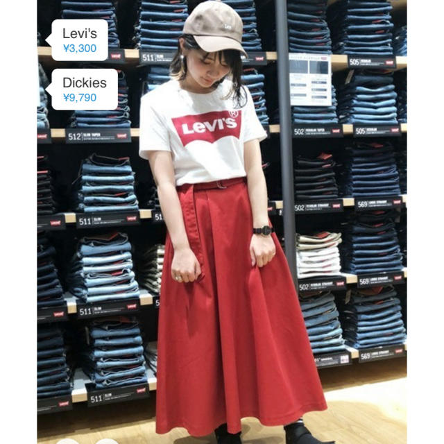 Dickies(ディッキーズ)の【Dickies】ツイルタックスカート/チノスカート レディースのスカート(ロングスカート)の商品写真