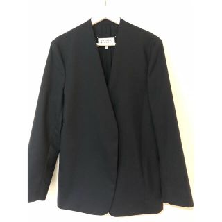 マルタンマルジェラ(Maison Martin Margiela)の美品✨Maison Margiela ノーカラージャケット　ネイビー　ジャケット(ノーカラージャケット)