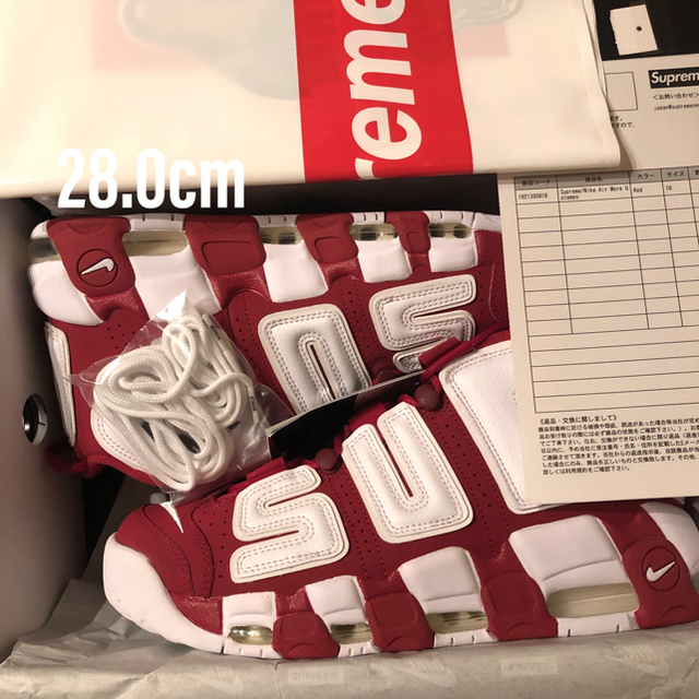 Supreme Nike Air More Up tempo RED 28.0