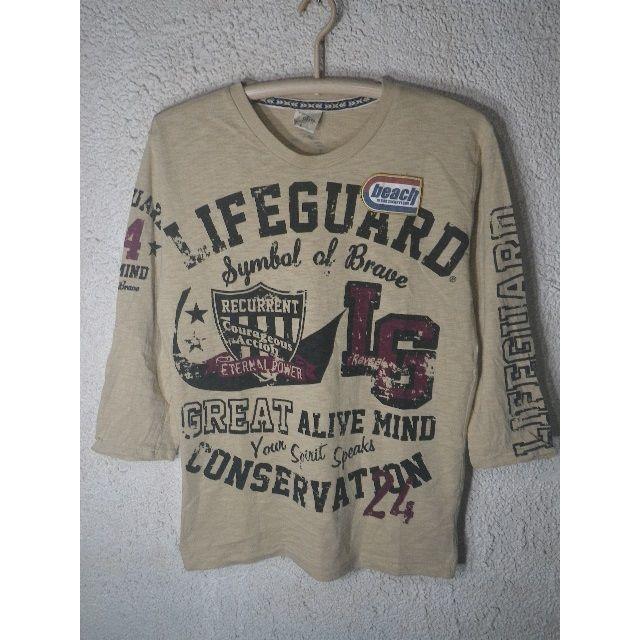 o1001　LIFEGUARD 　7分　tシャツ　ワッペン　プリント　ストリート