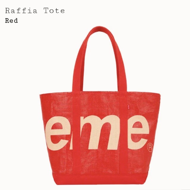 バッグシュプリーム　Raffia　Tote　カラー　レッド新品！